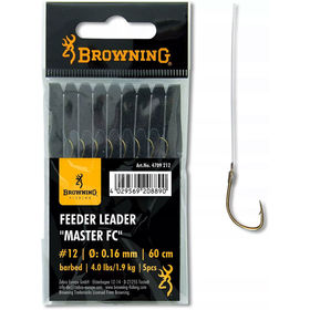 Крючок с поводком Browning Master FC Bronze №12 60см (упаковка - 5шт)