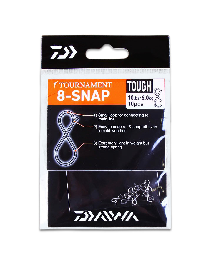 Застежка безузловая Daiwa Tournament 8-Snap Tough (упаковка - 10шт)