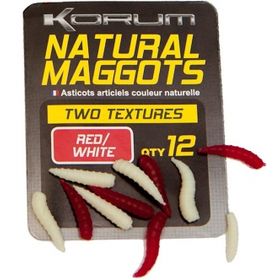 KORUM NATURAL MAGGOT- RED AND WHITE Насадка искусственная опарыш белый и красный