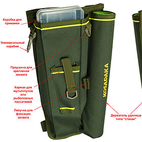 Cумка Kosadaka M10 набедренная со стаканом для спиннинга