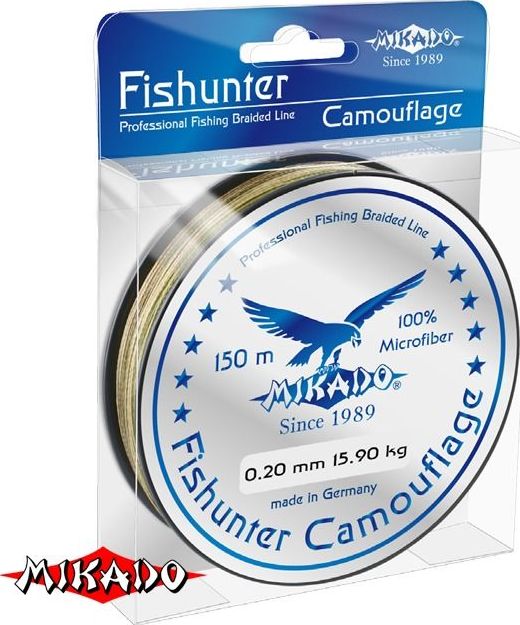 Плетеный шнур Mikado FISHUNTER CAMOUFLAGE 0,16 (150 м) - 12.20 кг.