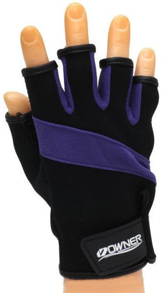 Перчатки Owner без пальцев р.M (черно-фиолетовый)