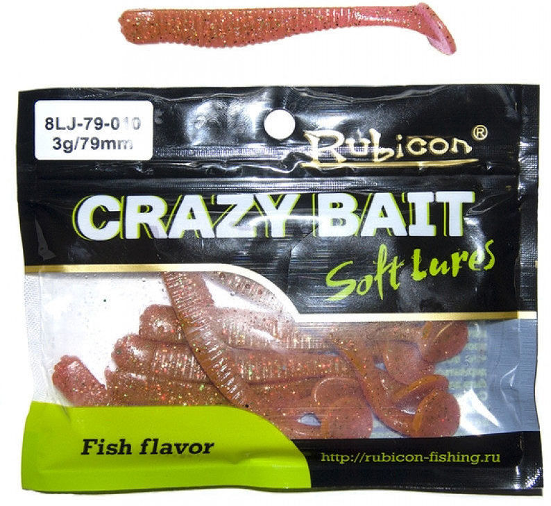 Силиконовая приманка съедобная Rubicon Crazy Bait LJ (7.9см) 010 (упаковка - 8шт)