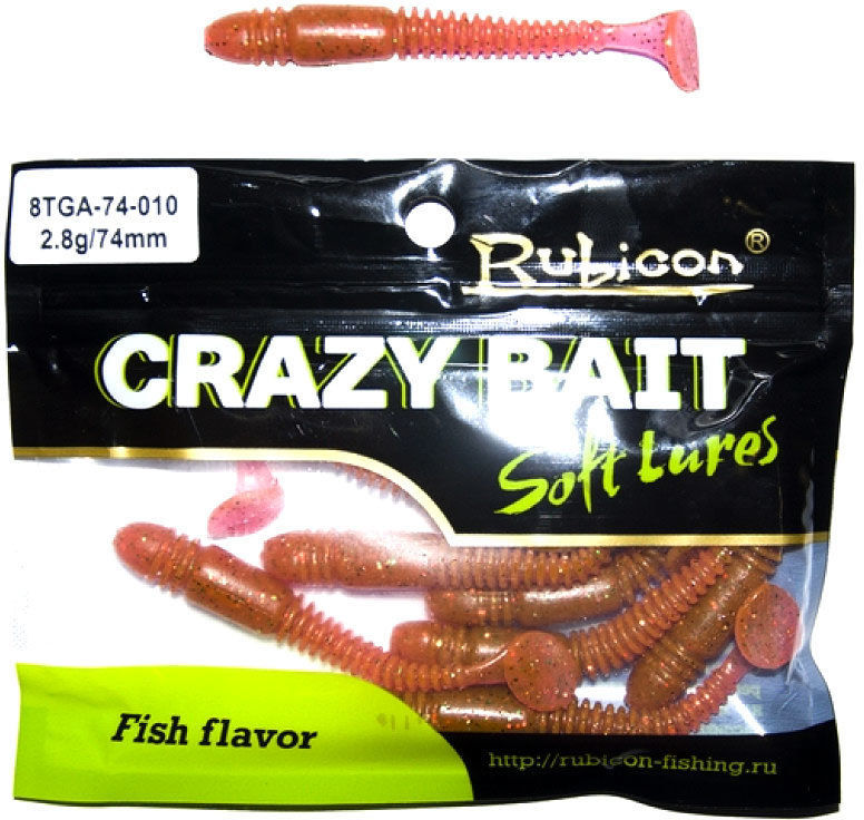 Силиконовая приманка съедобная Rubicon Crazy Bait TGA (7.4см) 010 (упаковка - 8шт)