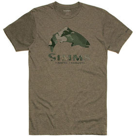 Футболка Simms Trout Hex Flo Camo T-Shirt (Olive Heather) р.3XL