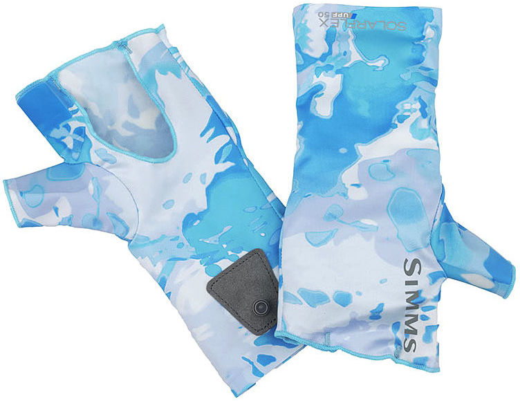 Перчатки Simms SolarFlex No-Finger SunGlove Cloud Camo Blue р.L/XL